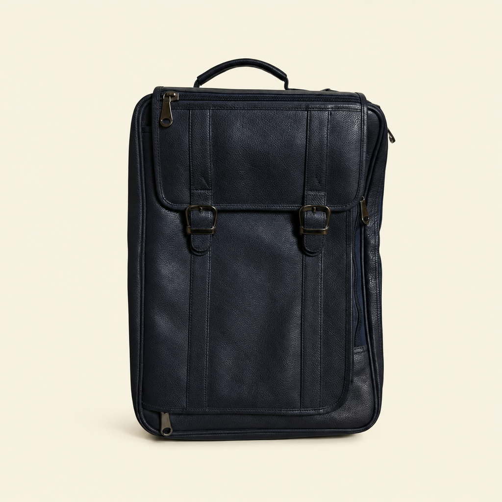 Tan Tales Navy Convertible Leather Backpack