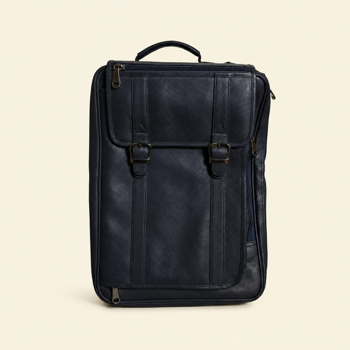 Tan Tales Navy Convertible Leather Backpack