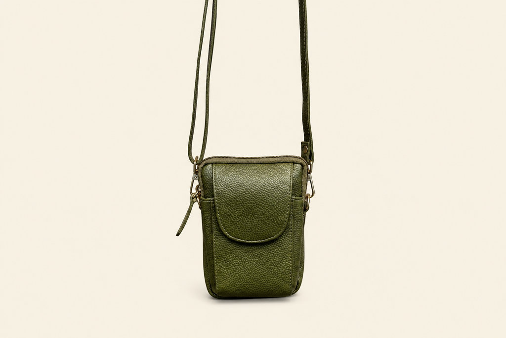 Tan Tales Leather Phone Bag