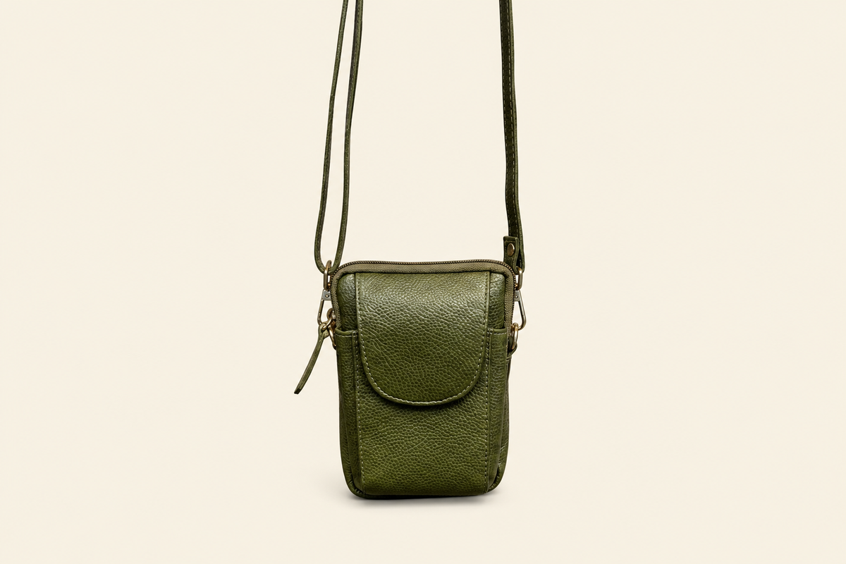 Tan Tales Leather Phone Bag