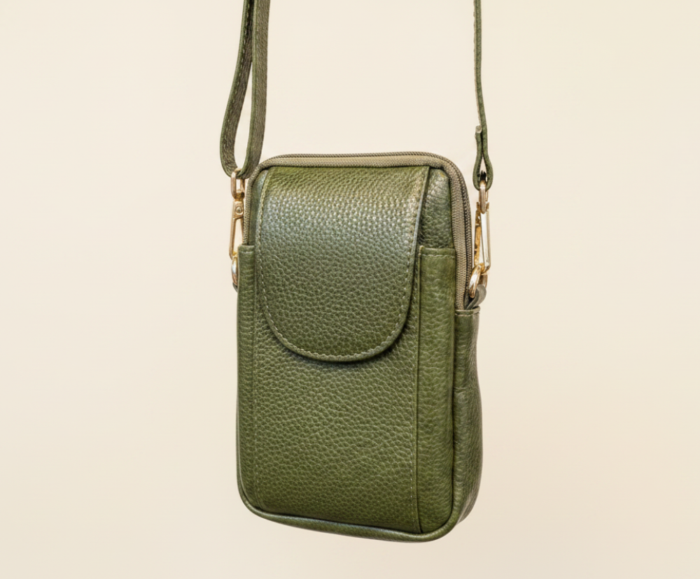 Tan Tales Leather Phone Bag