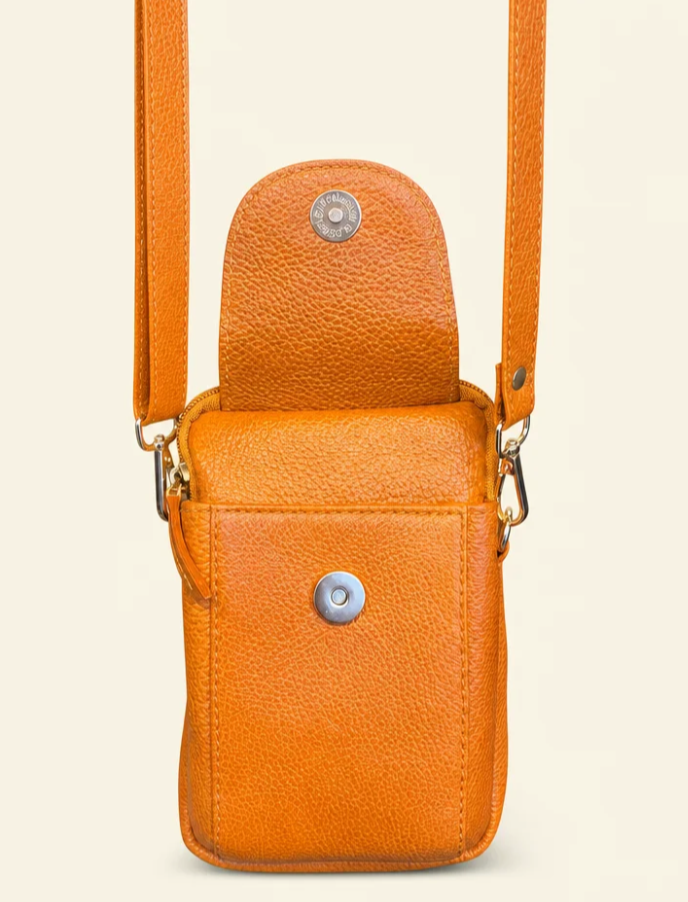 Tan Tales Leather Phone Bag