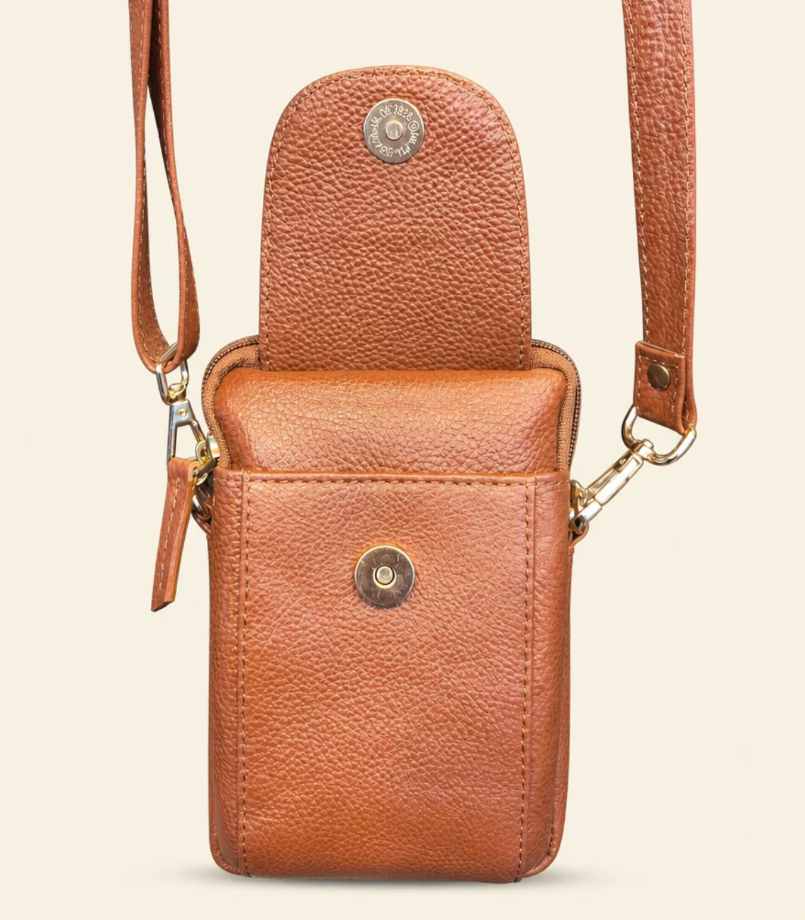 Tan Tales Leather Phone Bag