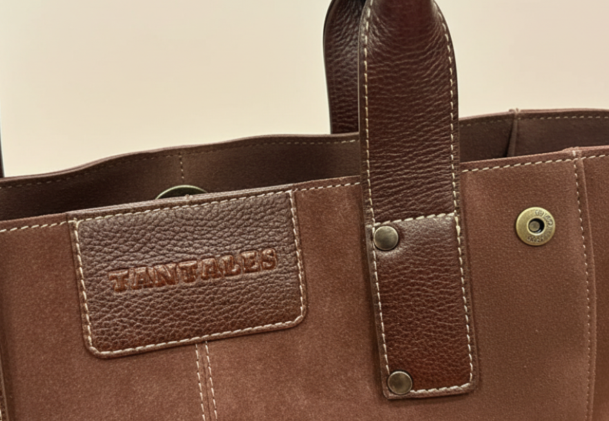 Tan Tales Suede Tote Bag