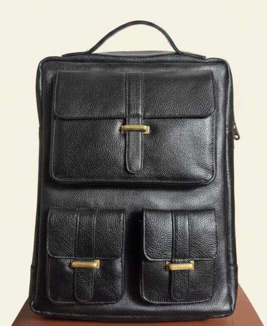 Tan Tales Multi-Pocket Leather Backpack