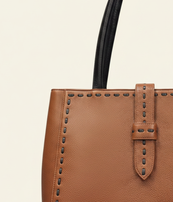 Tan Tales Structured Tote