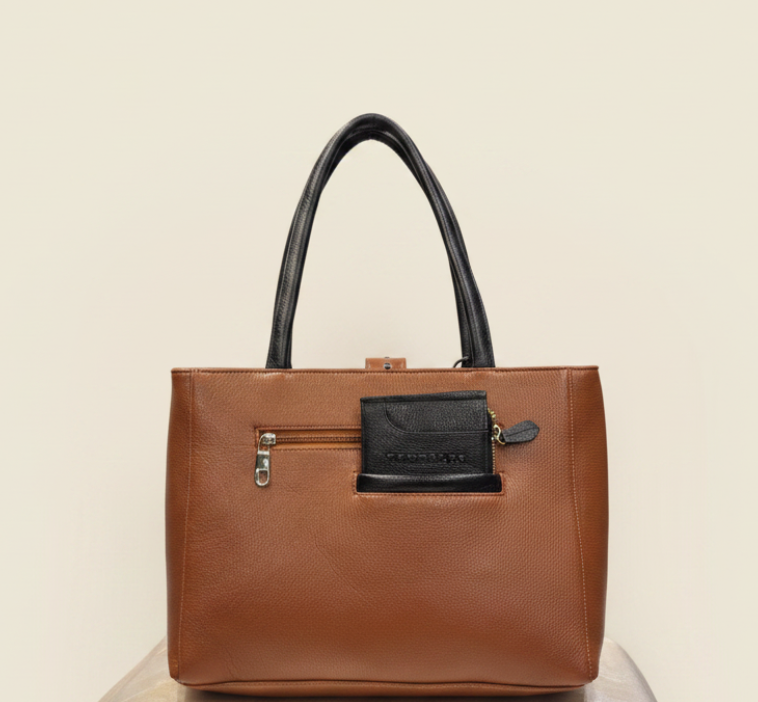 Tan Tales Structured Tote