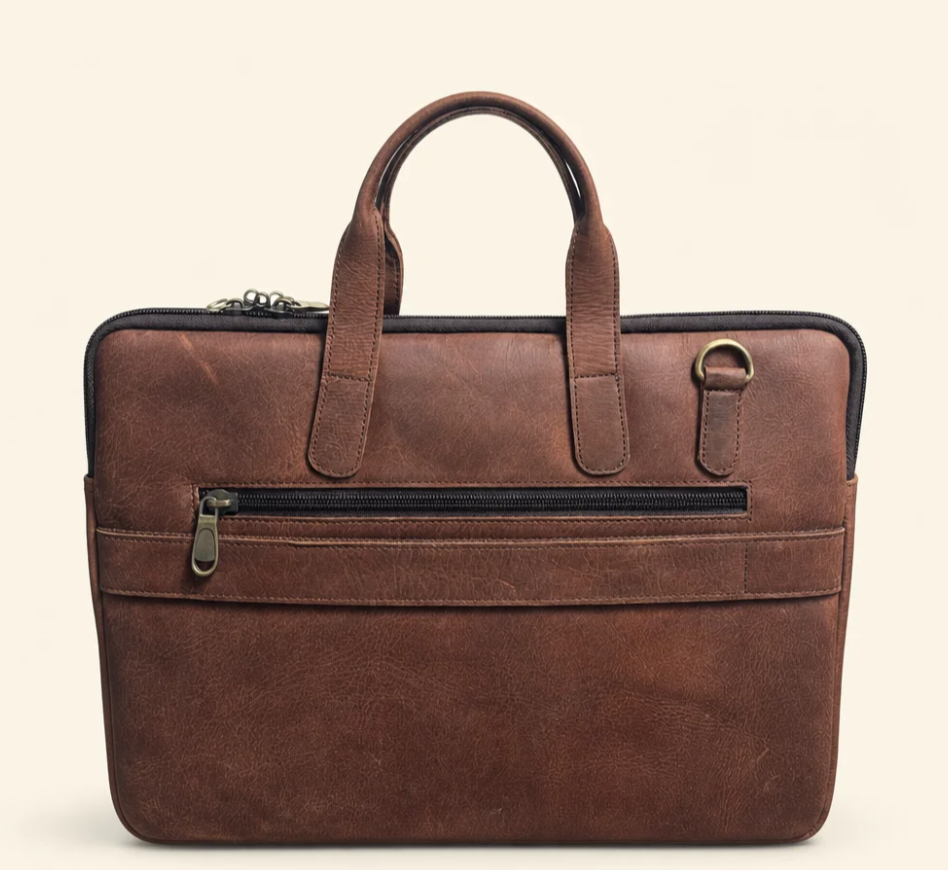 Tan Tales Slim Laptop Briefcase