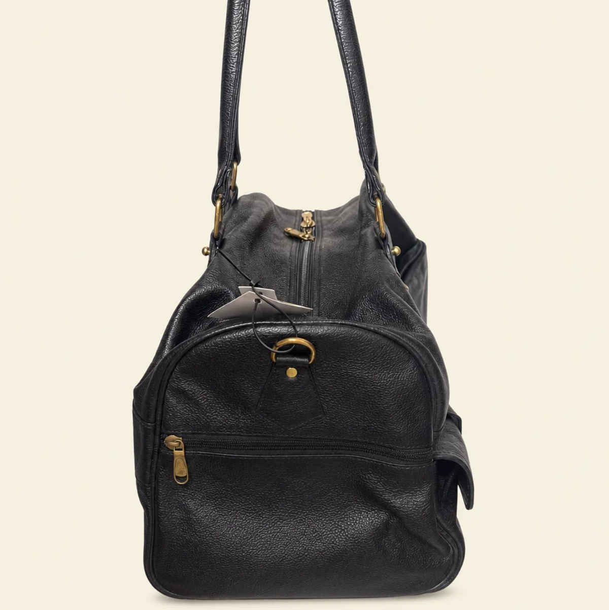 Tan Tales Midnight Leather Duffel Bag