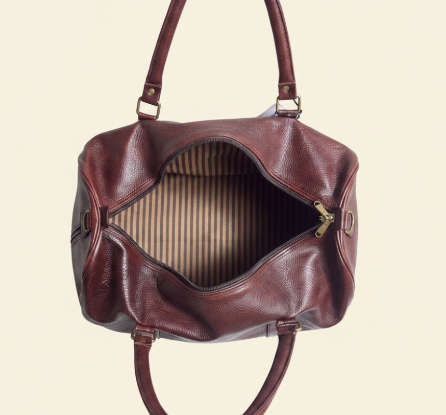 Tan Tales Atlantic Leather Duffel Bag