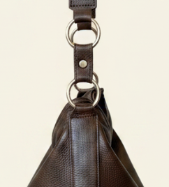 Pebbled Leather Slouch Hobo Bag