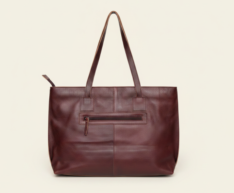 Structured Pebbled Leather Tote Bag