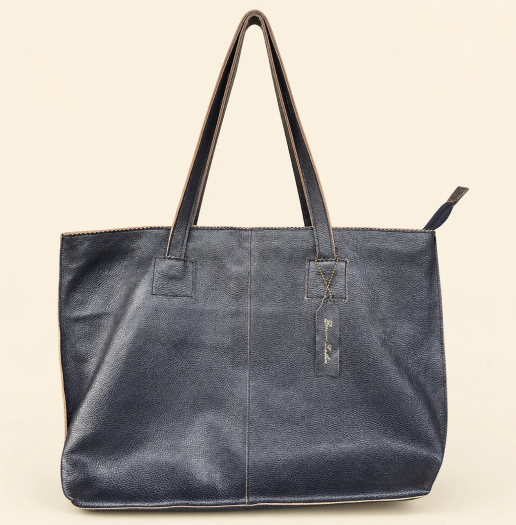 Structured Pebbled Leather Tote Bag