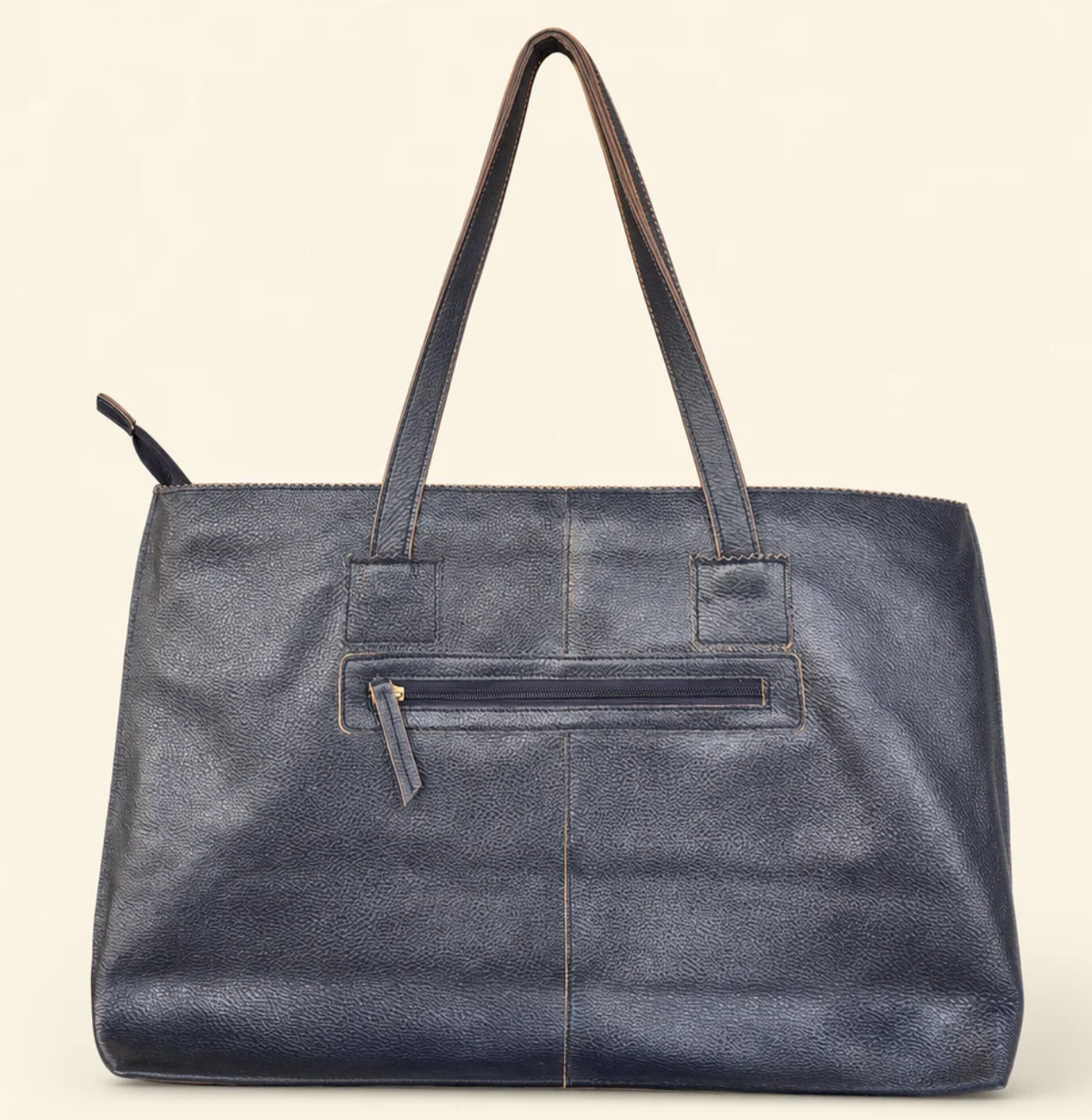 Structured Pebbled Leather Tote Bag