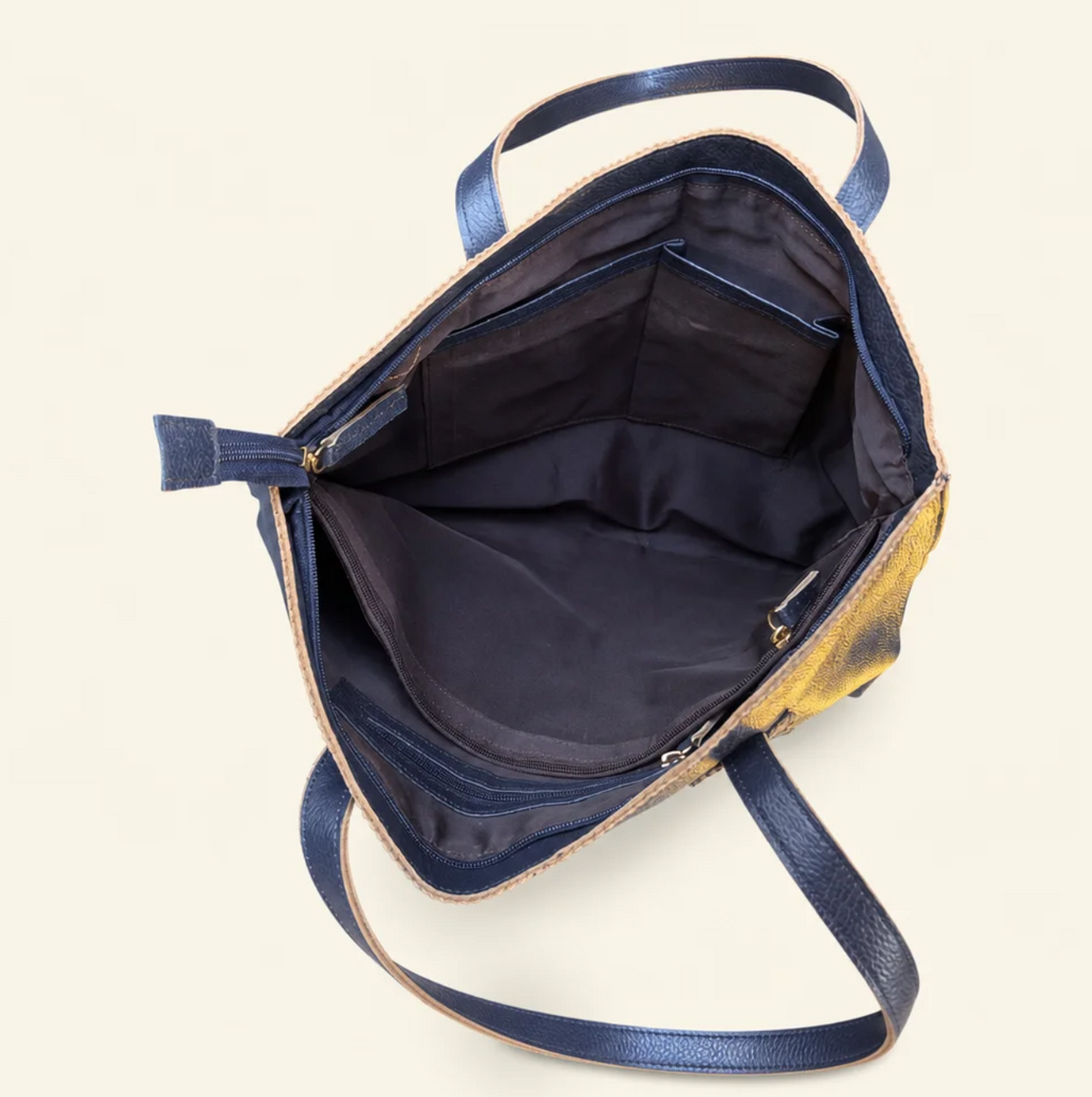 Structured Pebbled Leather Tote Bag