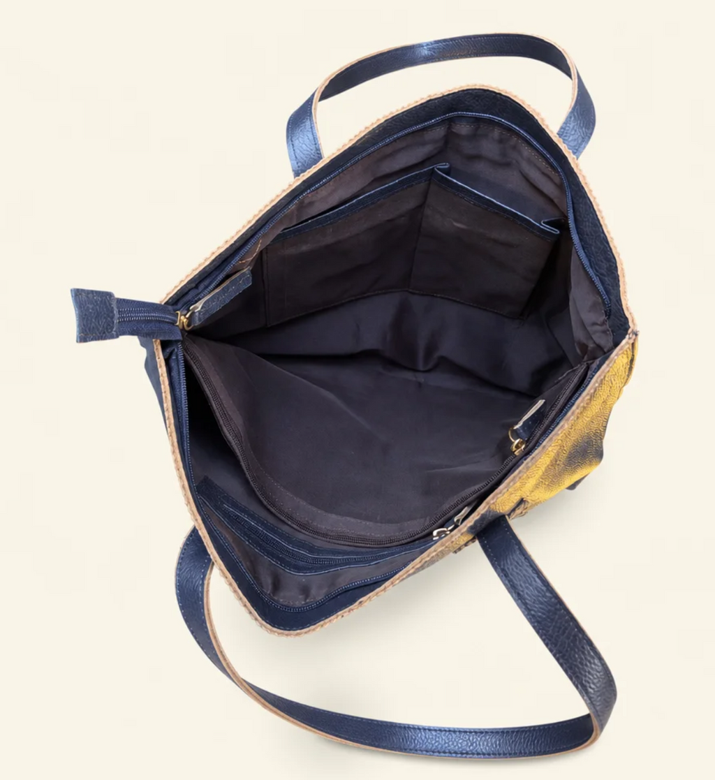 Structured Pebbled Leather Tote Bag