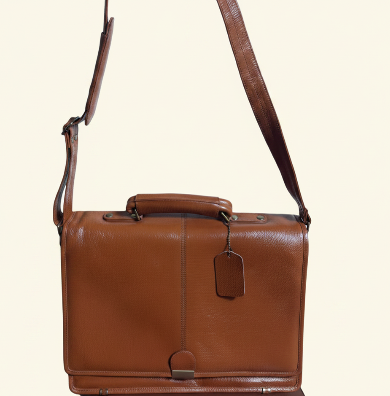 Tan Tales Structured Leather Briefcase change colour