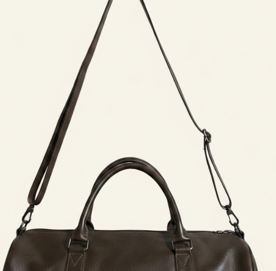 Tan Tales Leather Barrel Duffle
