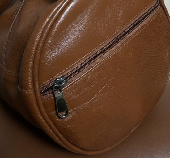 Tan Tales Leather Barrel Duffle