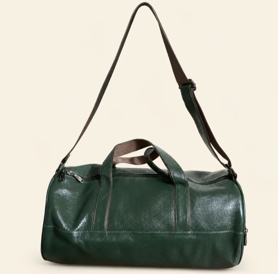 Tan Tales Leather Barrel Duffle