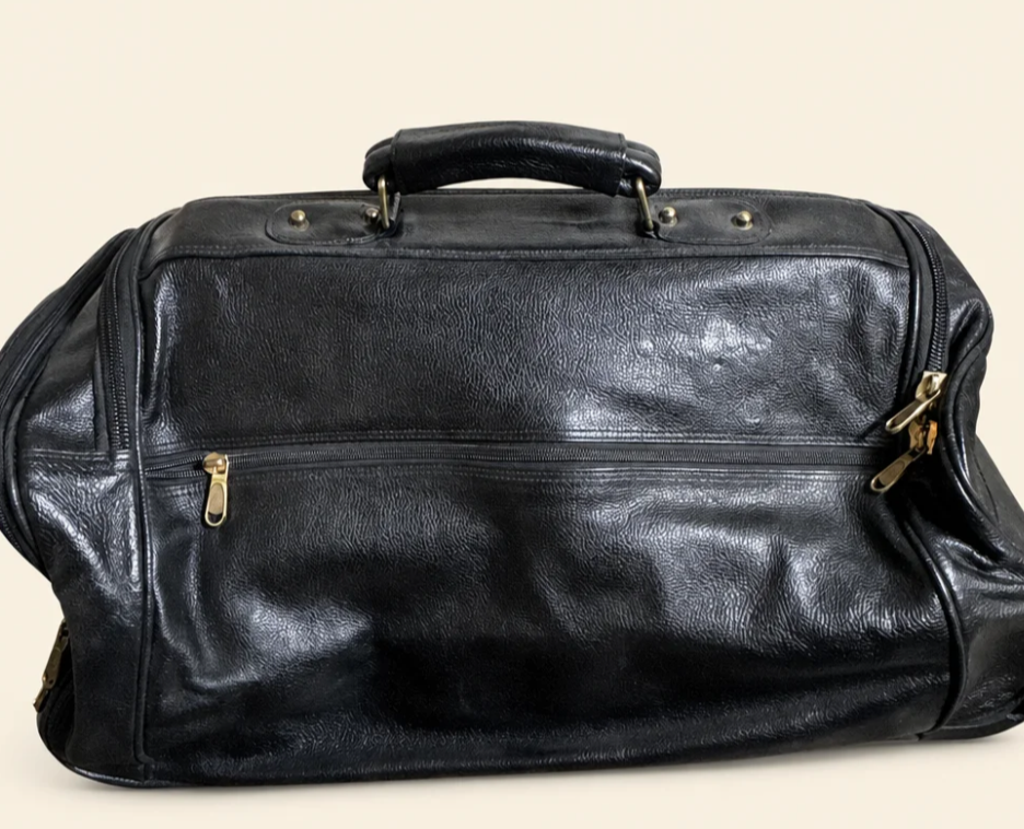 Tan Tales Leather Wheeled Trolley Duffle
