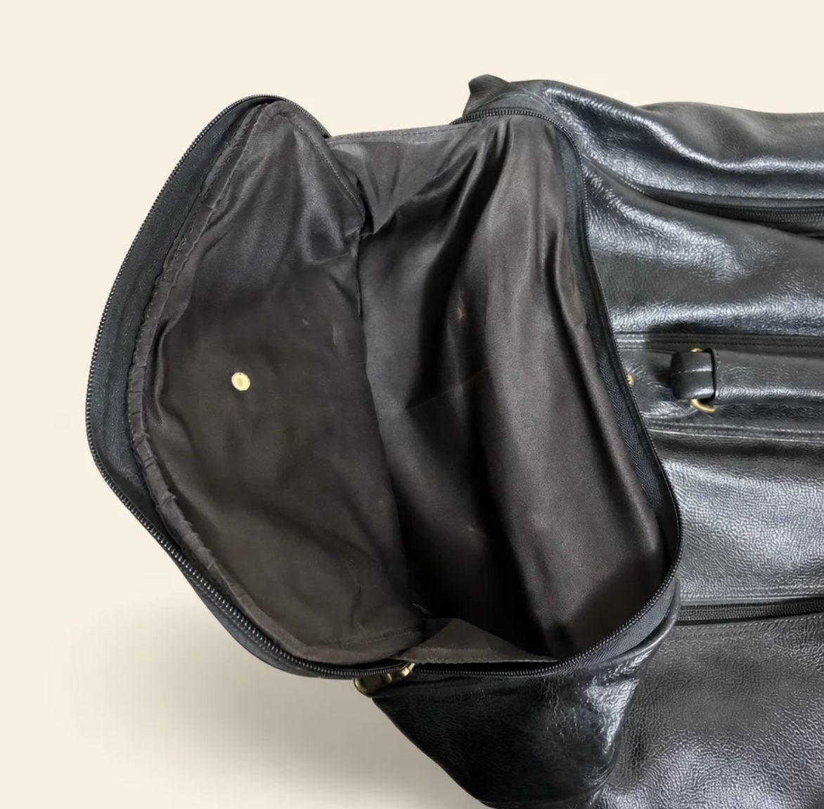 Tan Tales Leather Wheeled Trolley Duffle
