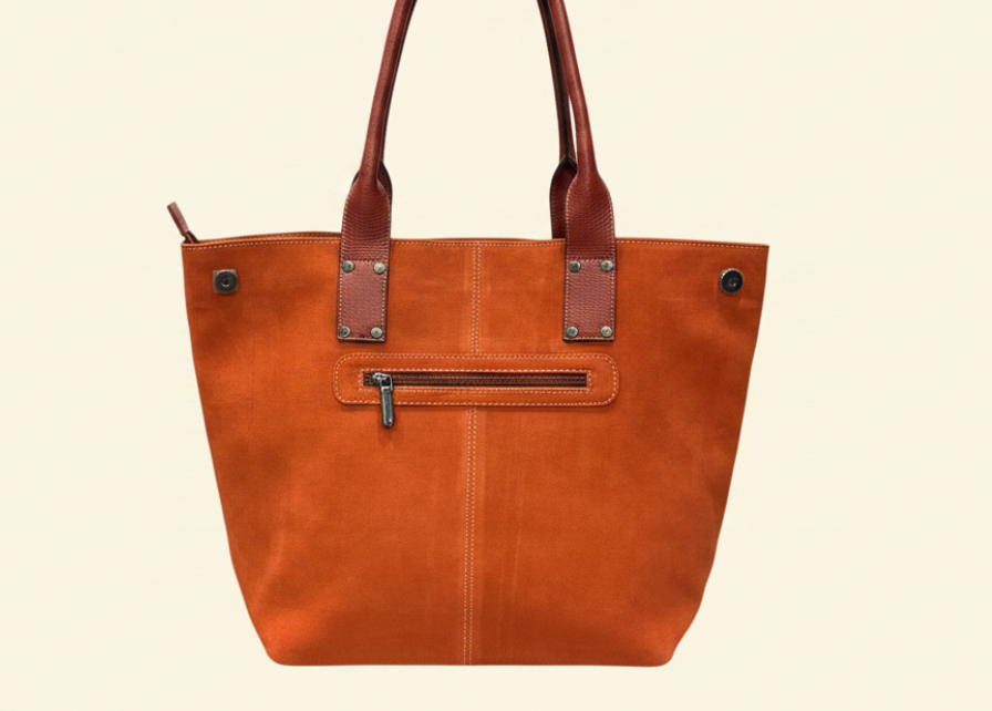Tan Tales Suede Tote Bag