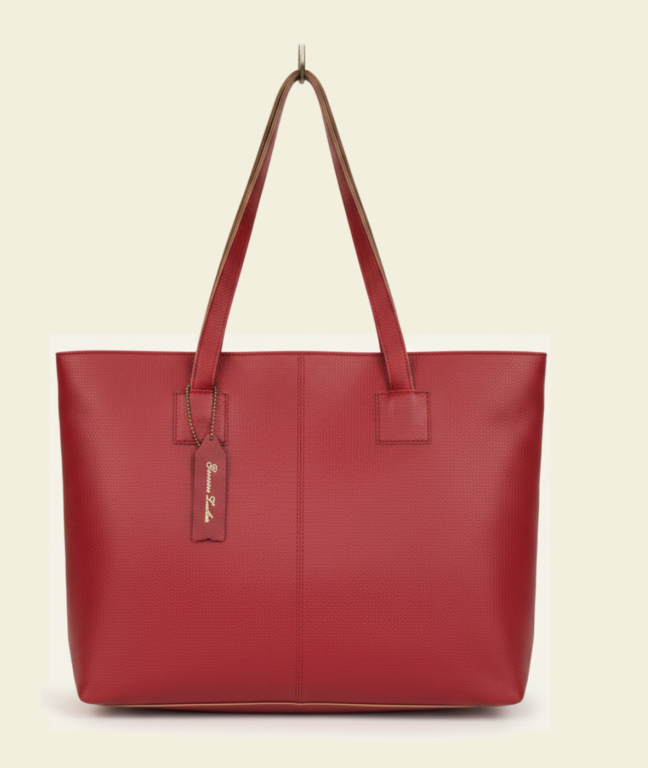 Structured Pebbled Leather Tote Bag