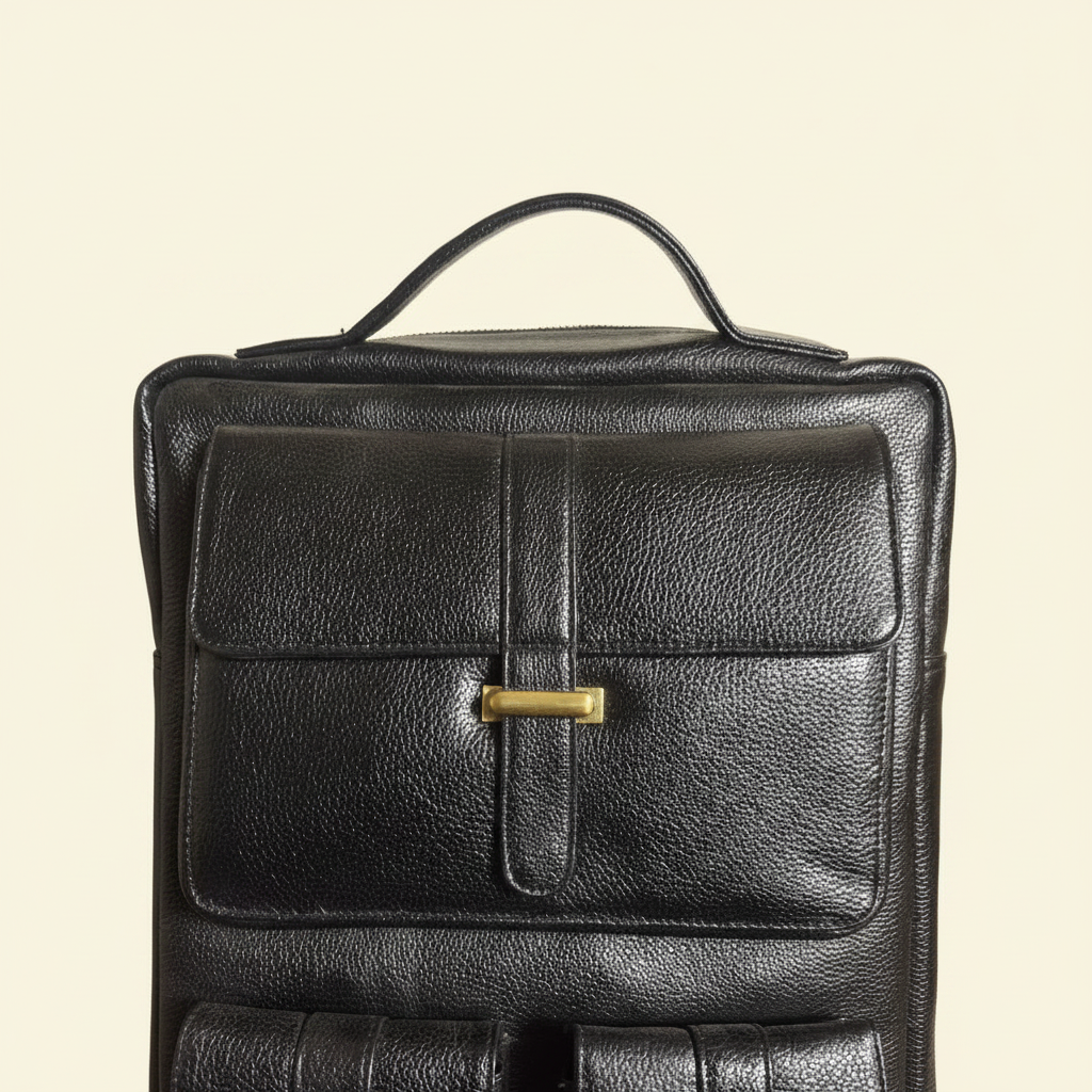 Black Backpack - Front Pocket