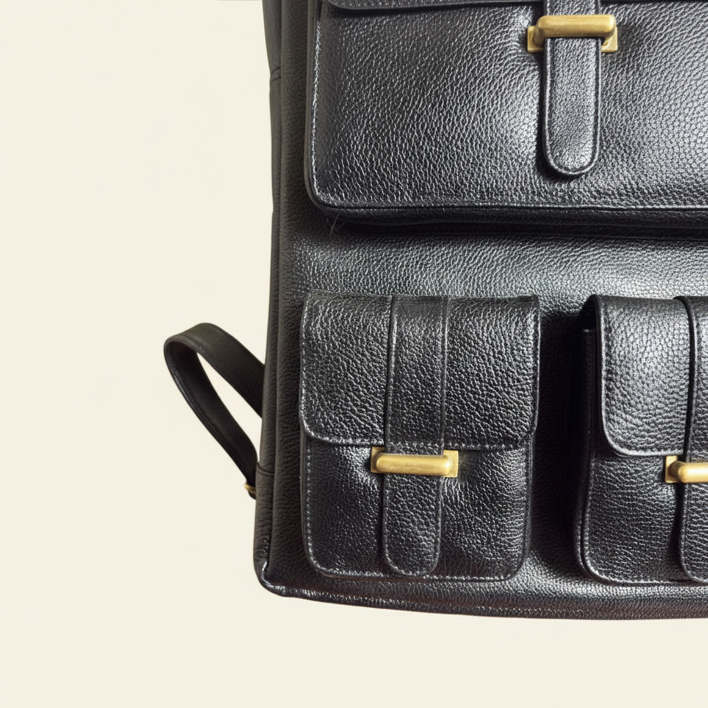 Black Backpack - Pocket Detail