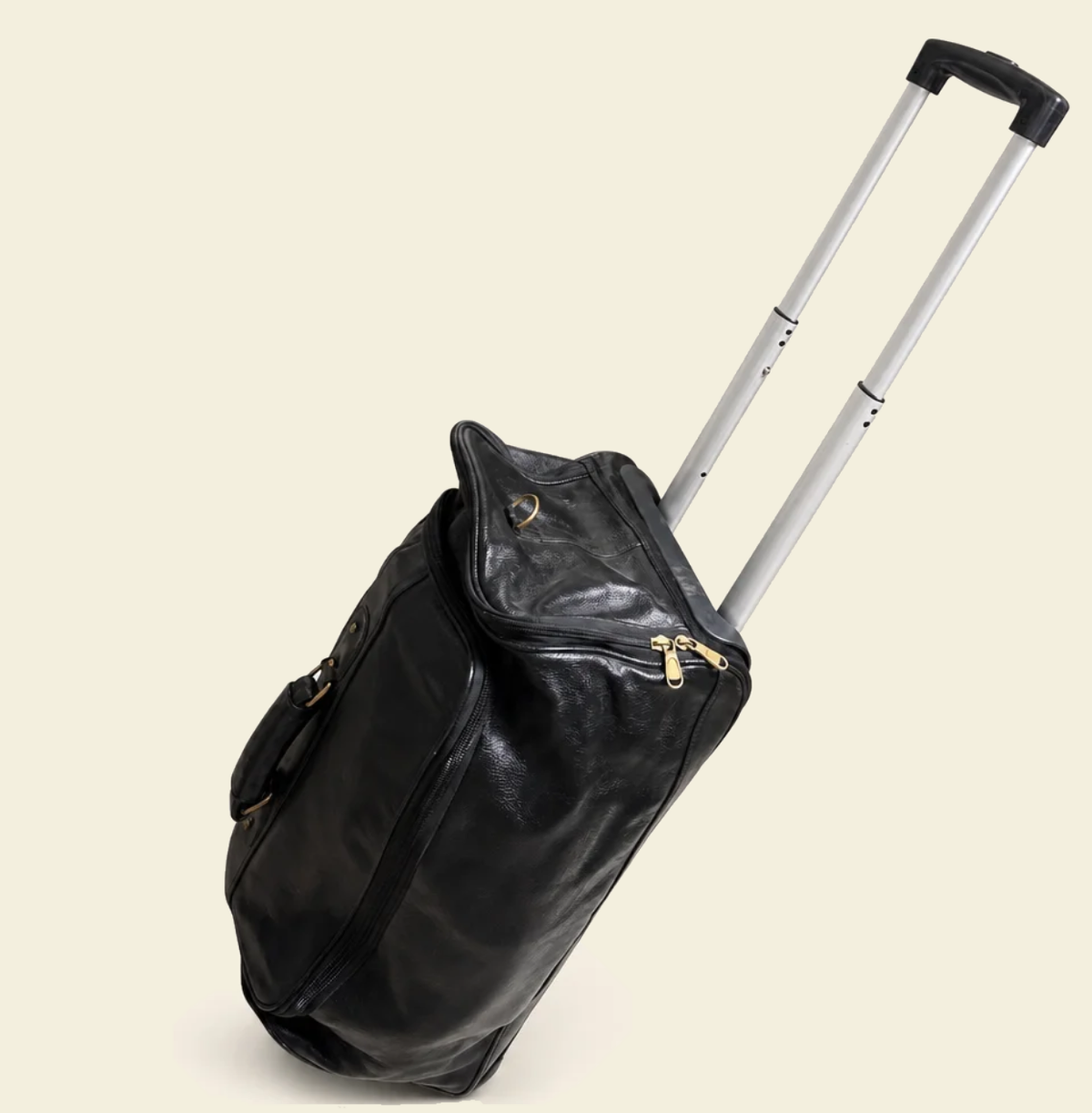 Tan Tales Leather Wheeled Trolley Duffle
