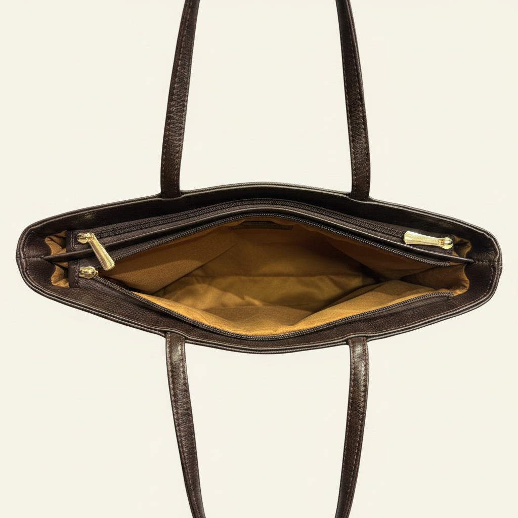Brown Logo Tote - Interior