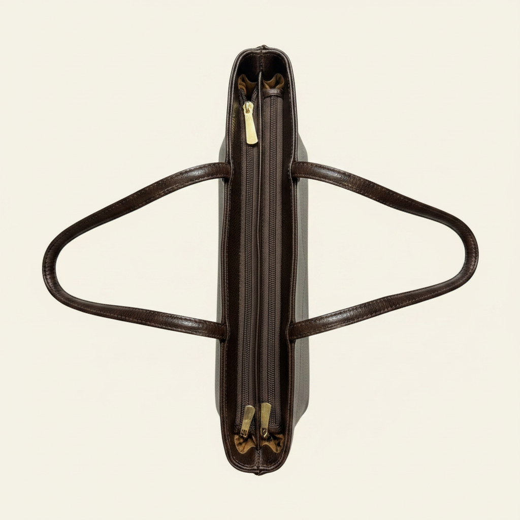 Brown Logo Tote - Top Down