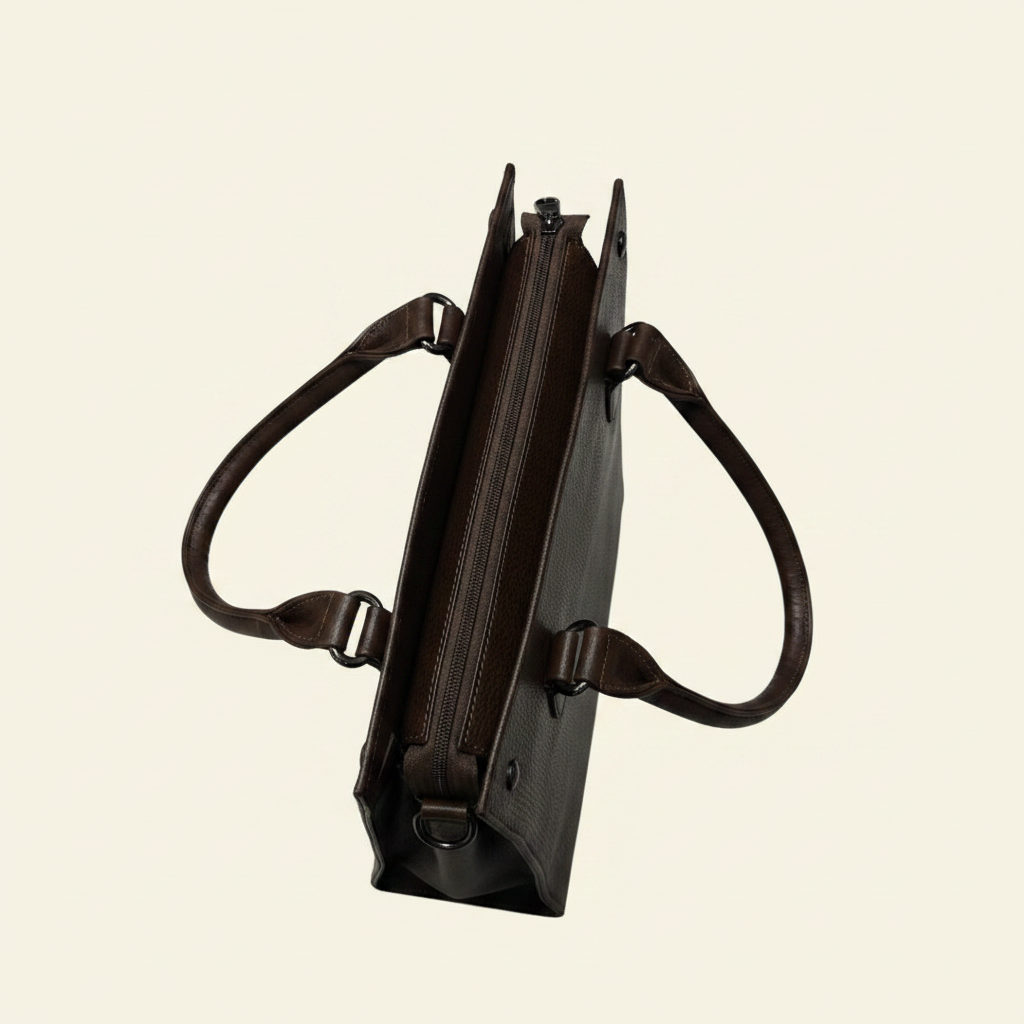 Brown Structured Tote - Side