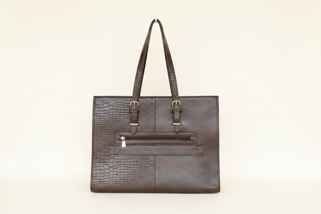 Brown Tote Back – Cream BG