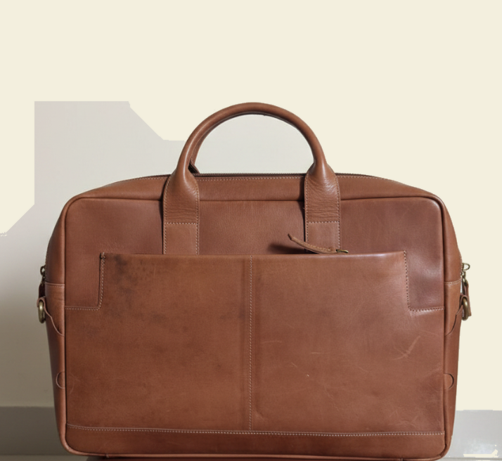 Tan Tales Leather Laptop brown Tote