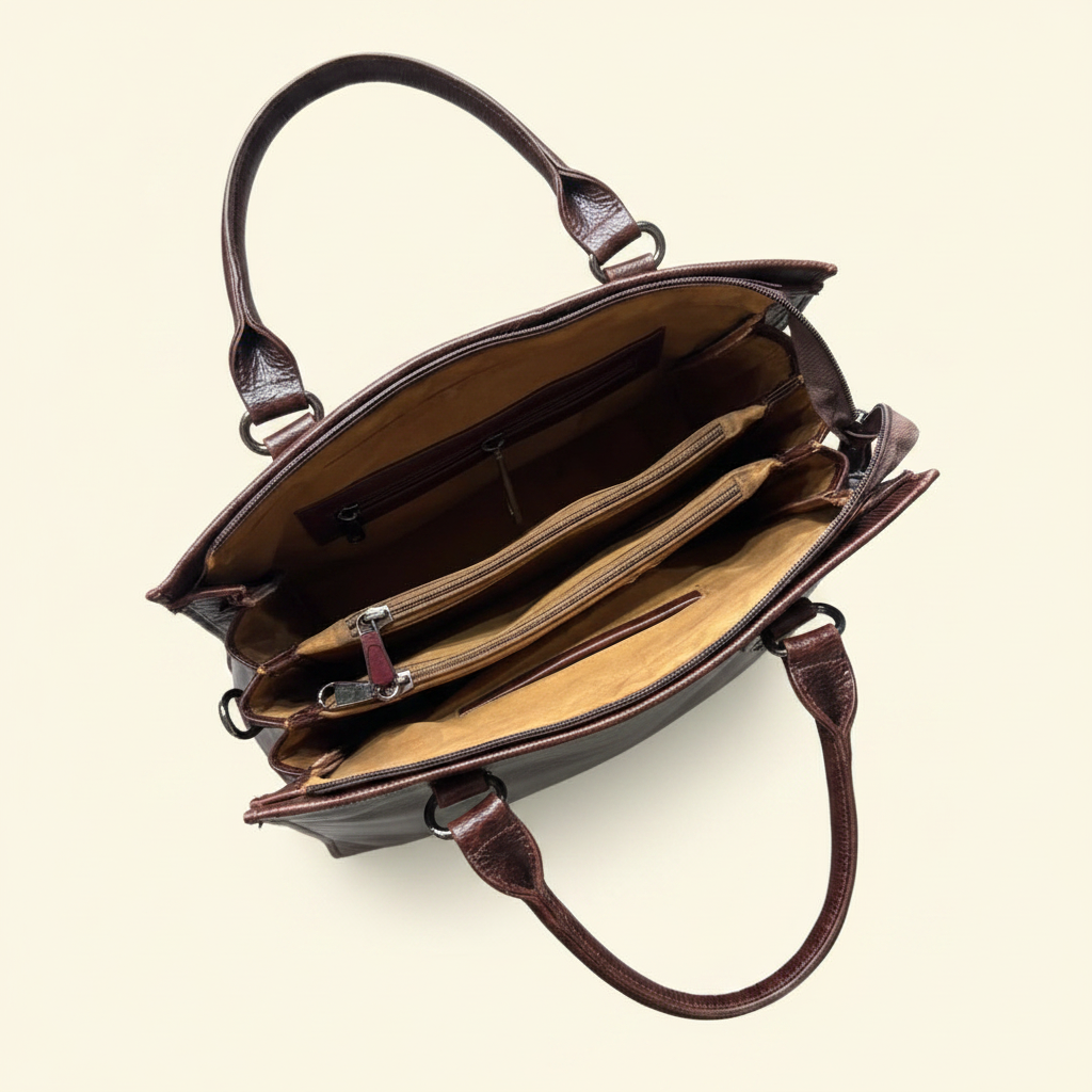 Cognac Tote - Interior