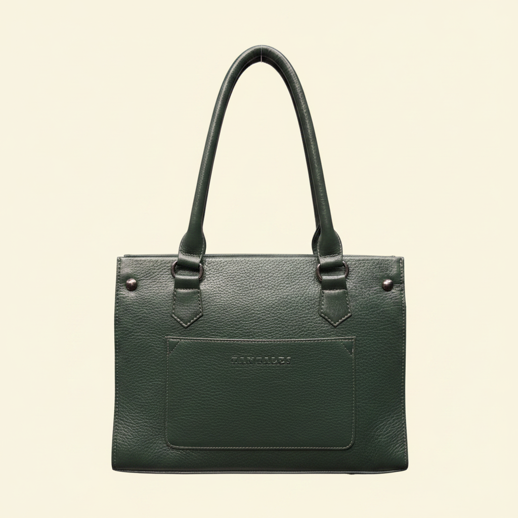 Green Structured Tote - Front