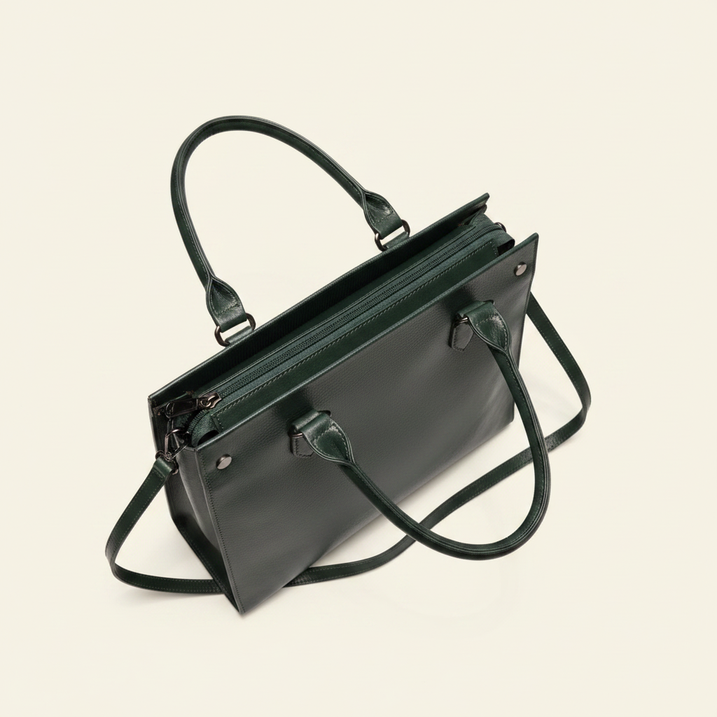 Green Structured Tote - Side