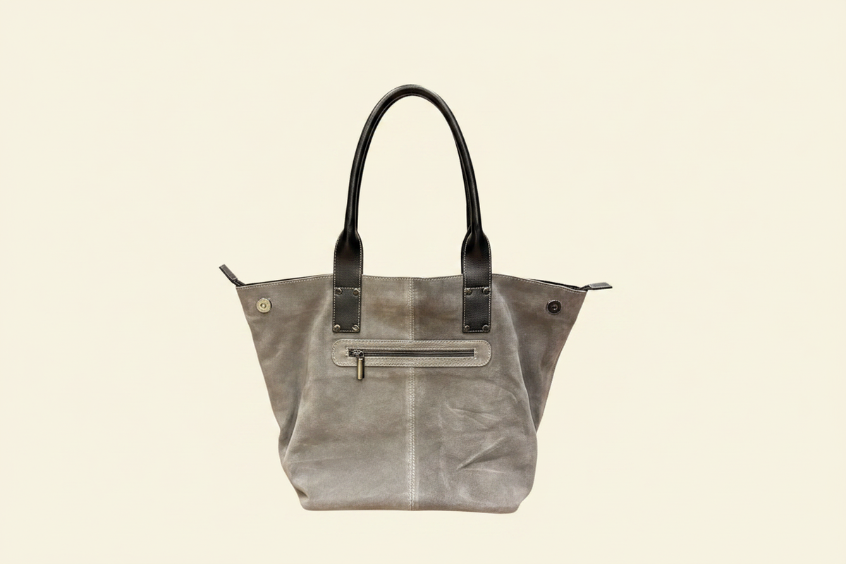 Grey Front Zip – Cream BG