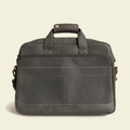 Tan Tales Slate Grey Distressed Leather Laptop Briefcase change color
