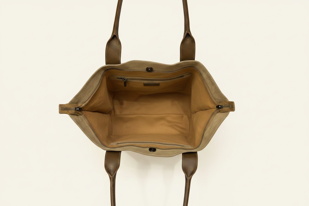 Suede Tote Interior – Cream BG