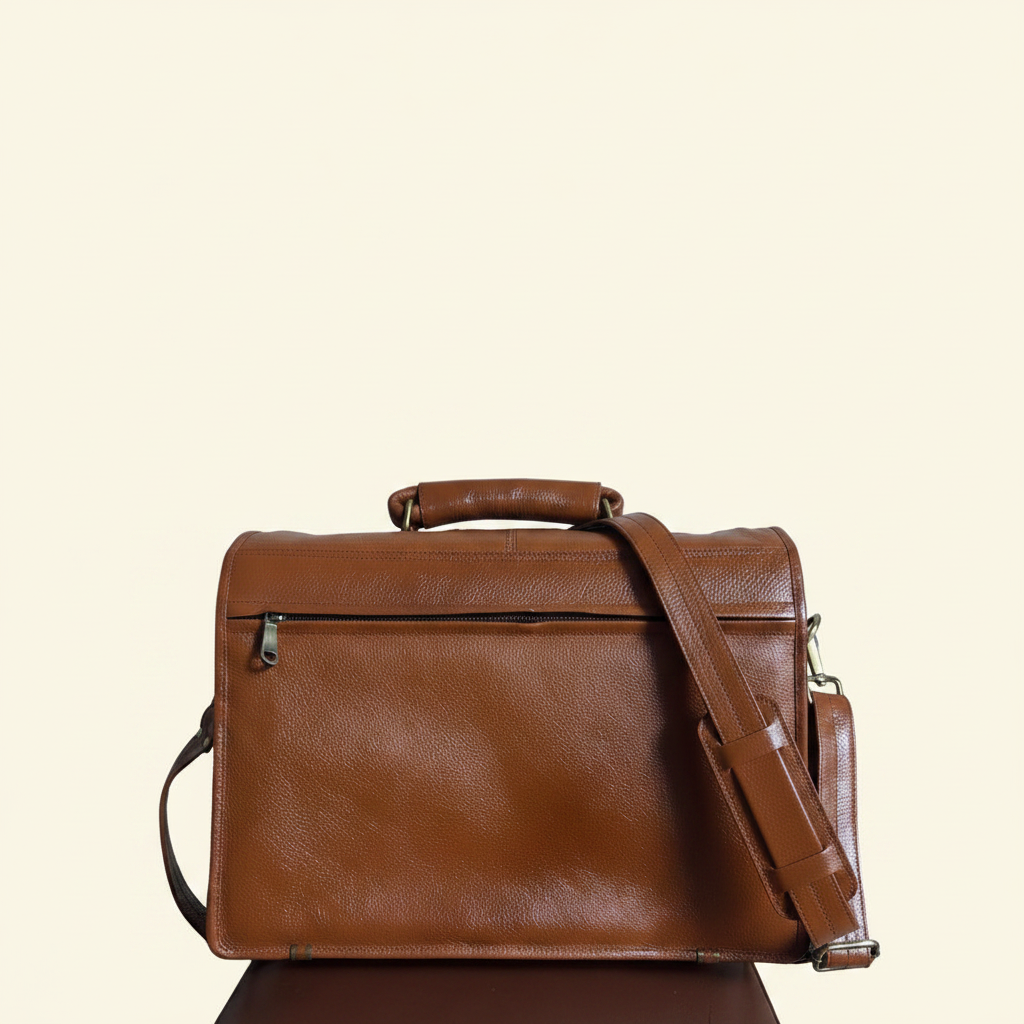 Tan Briefcase - Back