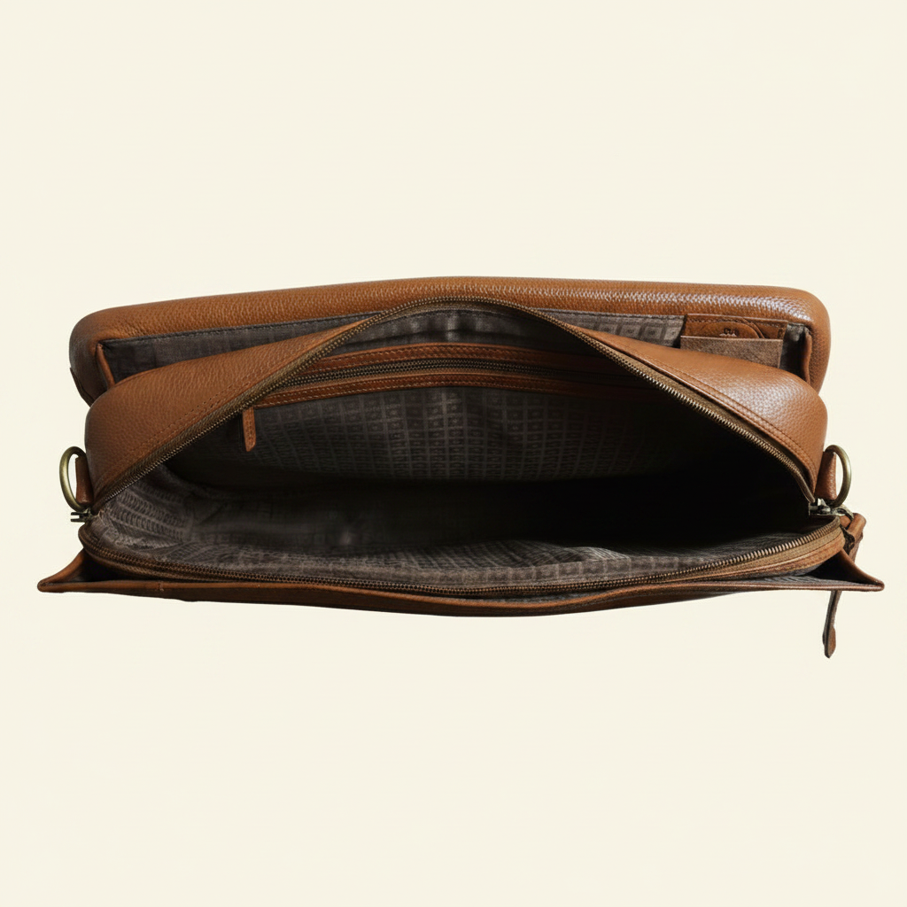 Tan Briefcase - Interior Top