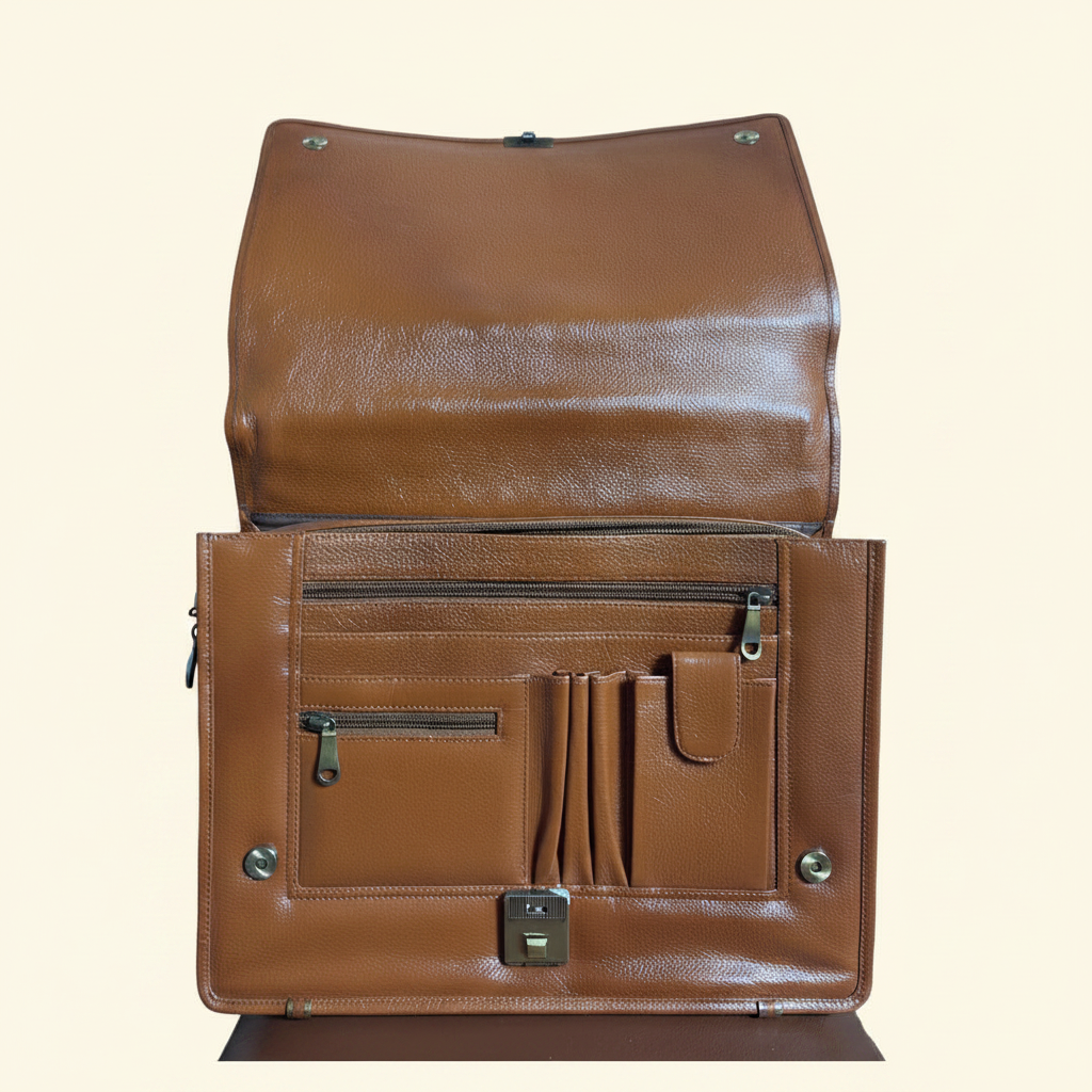 Tan Briefcase - Organiser