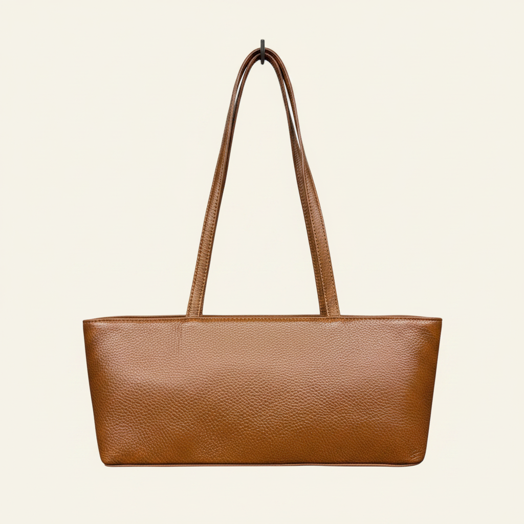 Tan Flat Tote - Back