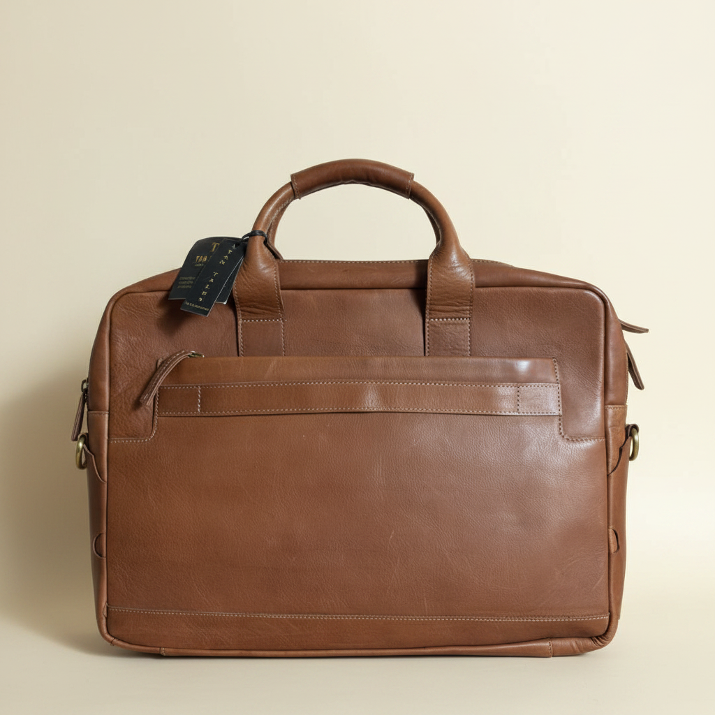 Tan Laptop Bag - Front Full