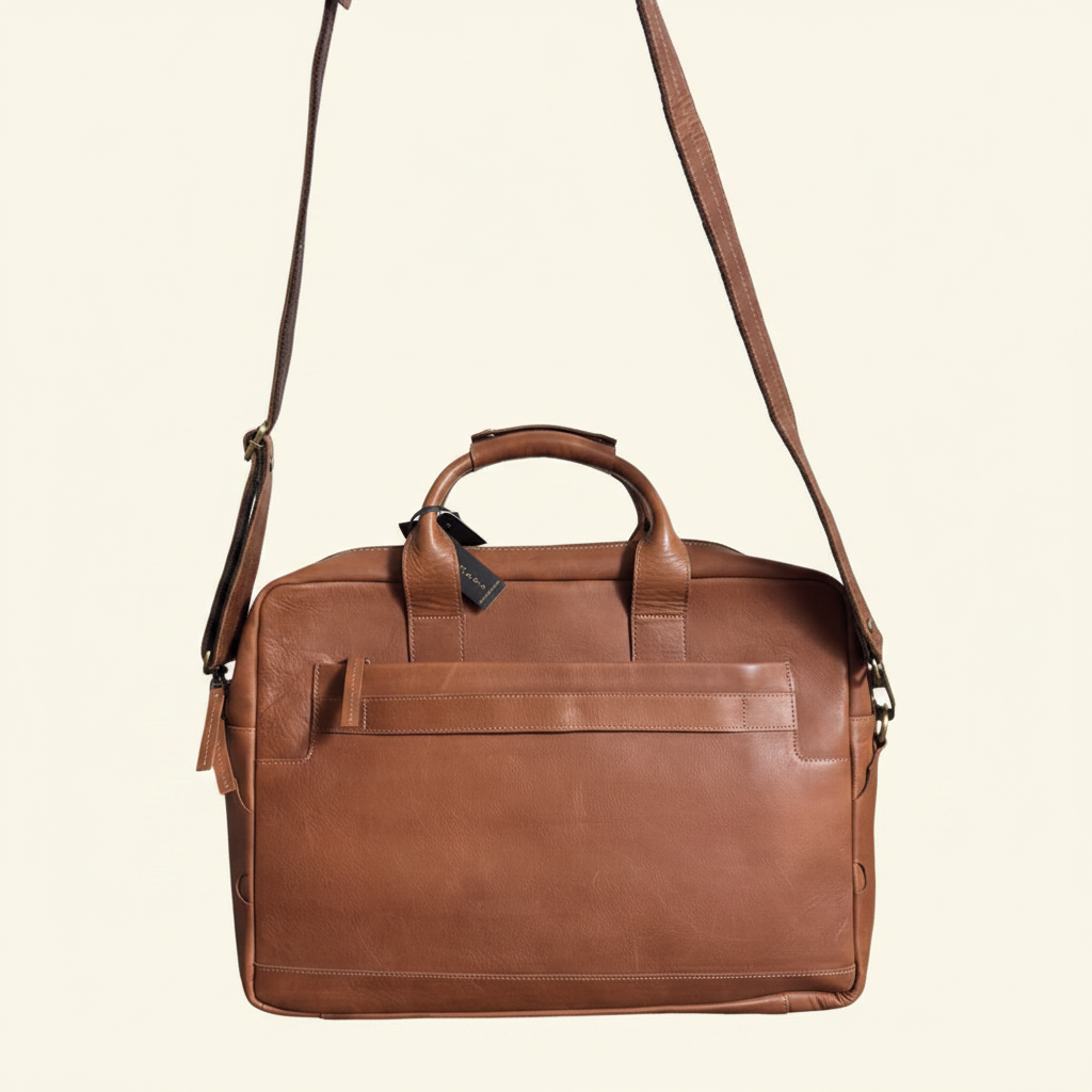 Tan Laptop Bag - Front Strap