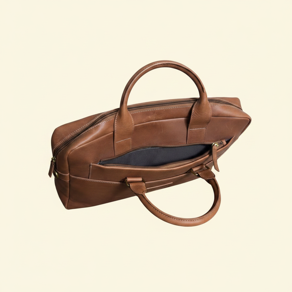 Tan Laptop Bag - Interior