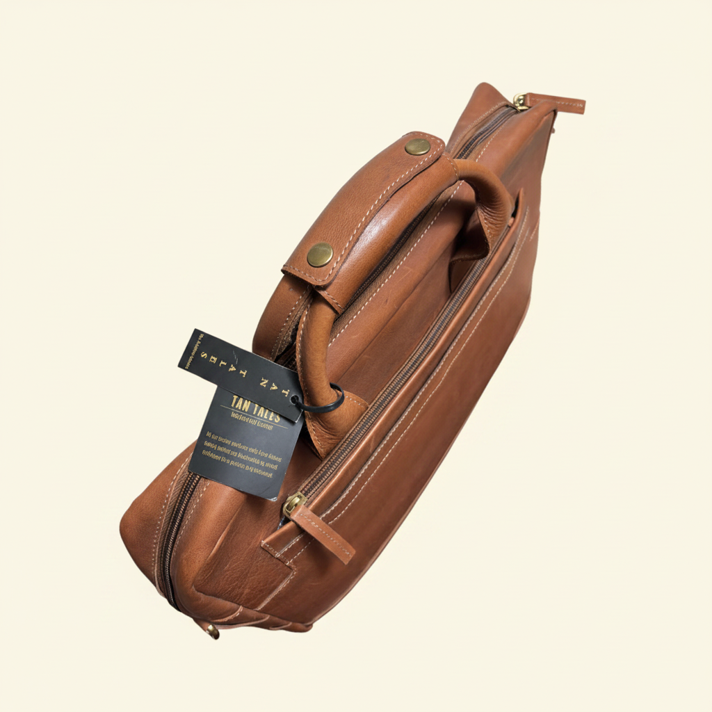 Tan Laptop Bag - Tag Detail